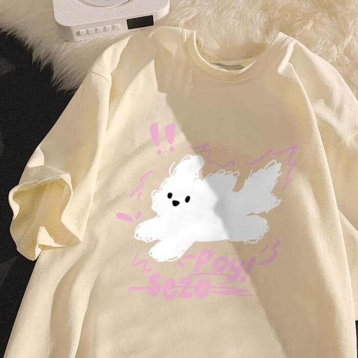 地雷系ゆったりめビックプリントTシャツ