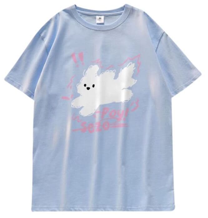 地雷系ゆったりめビックプリントTシャツ