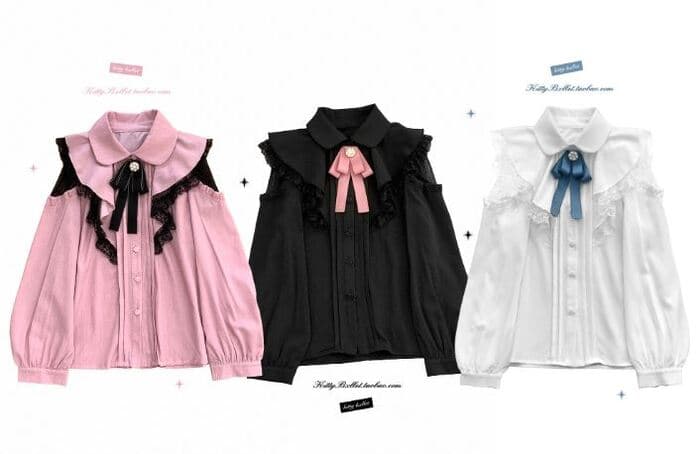 肩レースが可愛い！ガーリー地雷系ブラウス