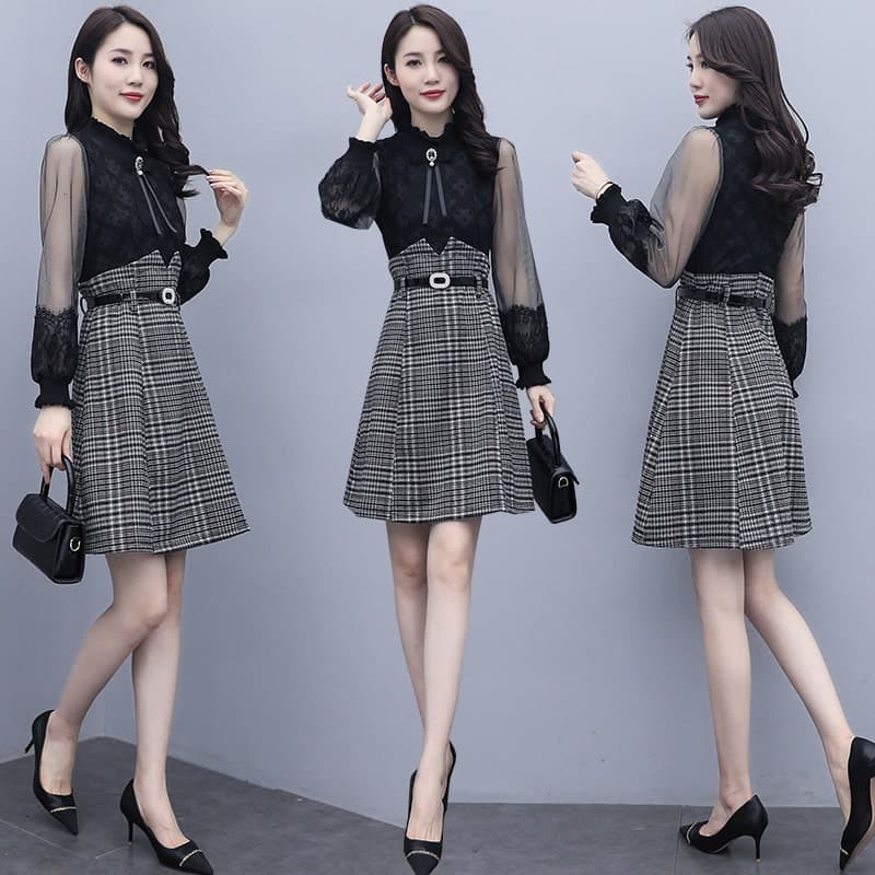 地雷系ファッション大人っぽいワンピース 透け袖