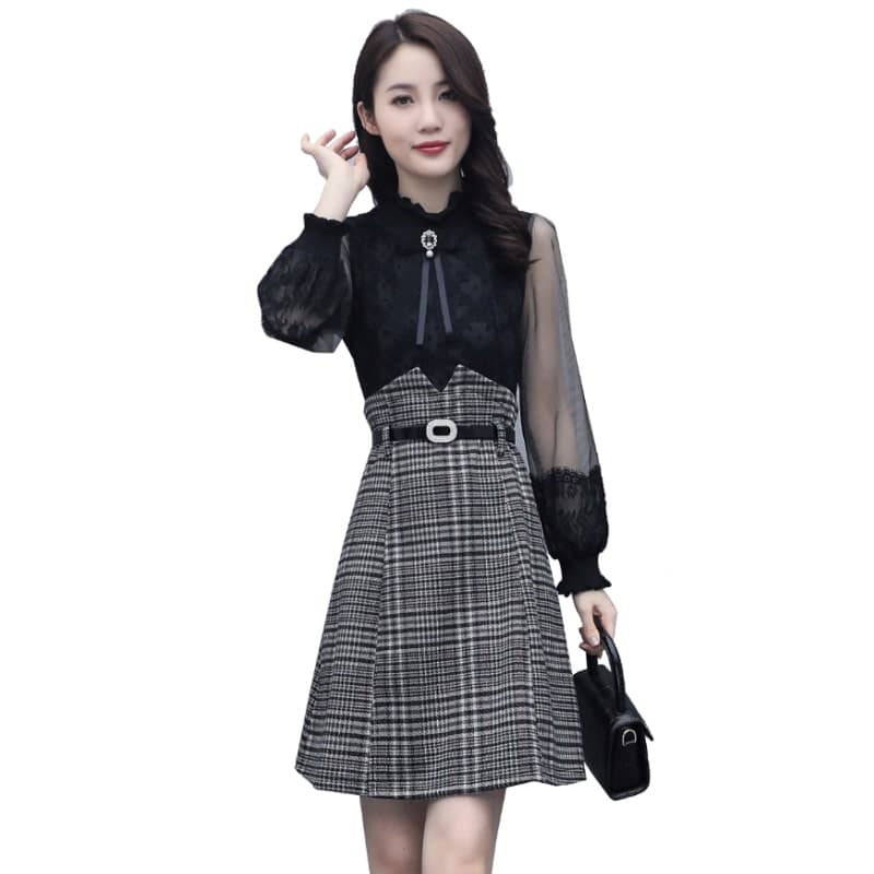 地雷系ファッション大人っぽいワンピース 透け袖