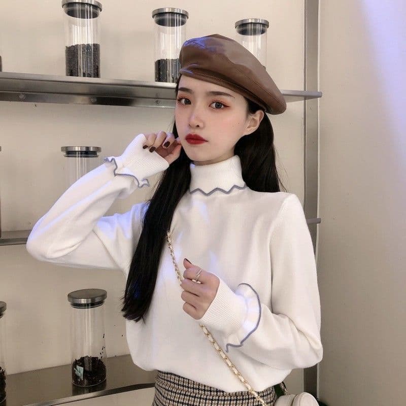 地雷系ファッション長袖スリムセーター