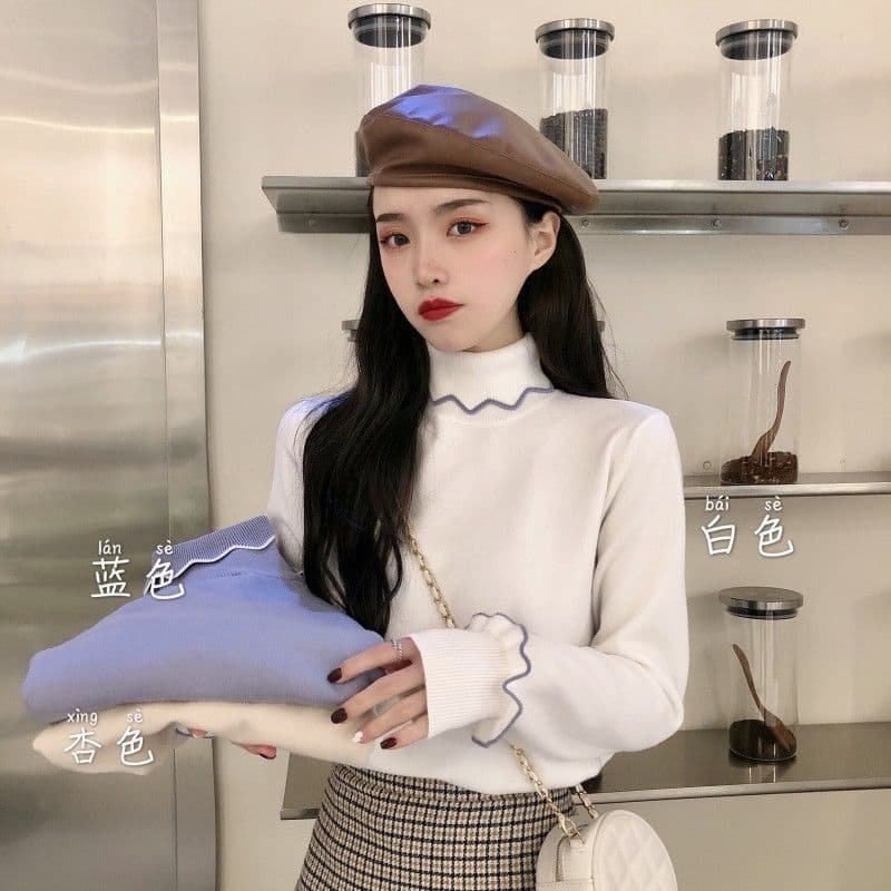 地雷系ファッション長袖スリムセーター