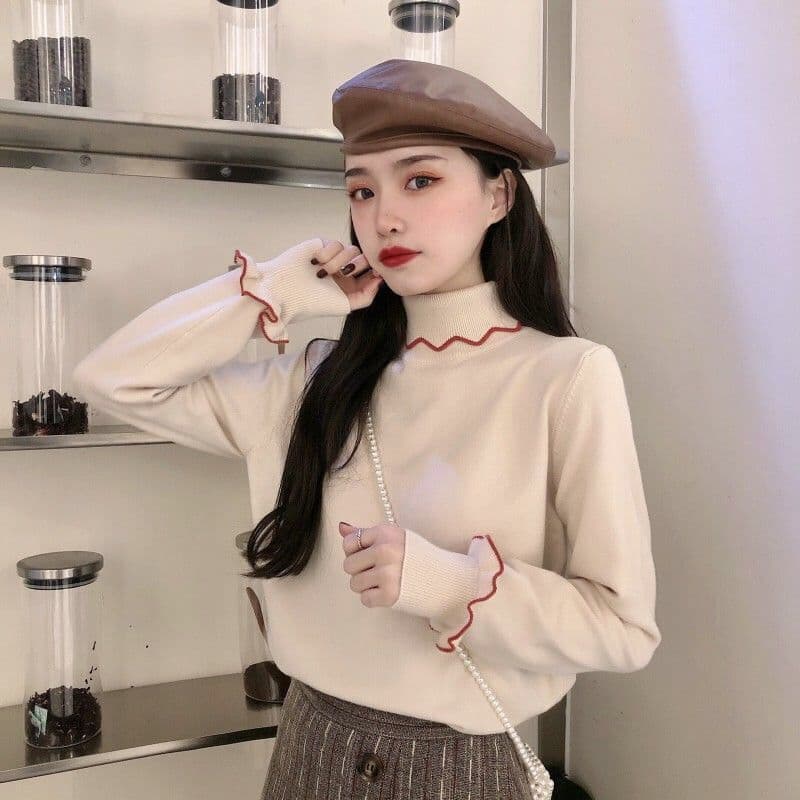 地雷系ファッション長袖スリムセーター