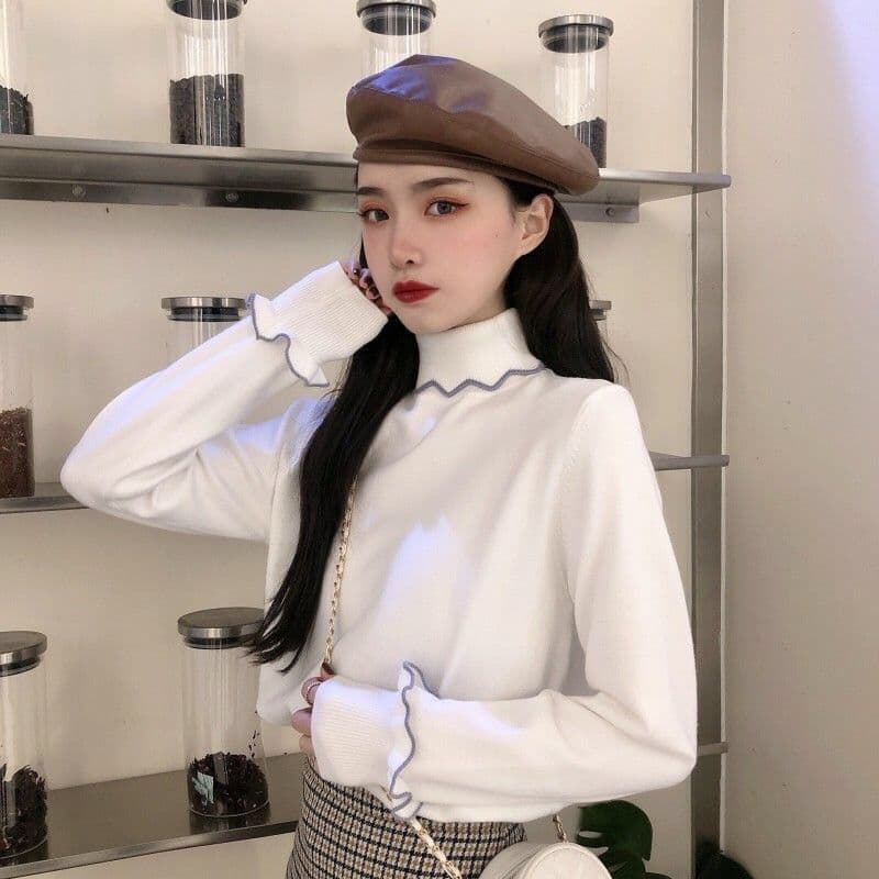 地雷系ファッション長袖スリムセーター