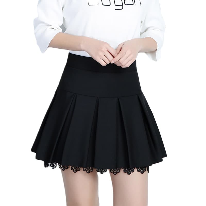 地雷系ファッションブラックフリルショートスカート