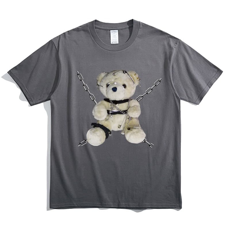 地雷系ファッション クマプリントTシャツ