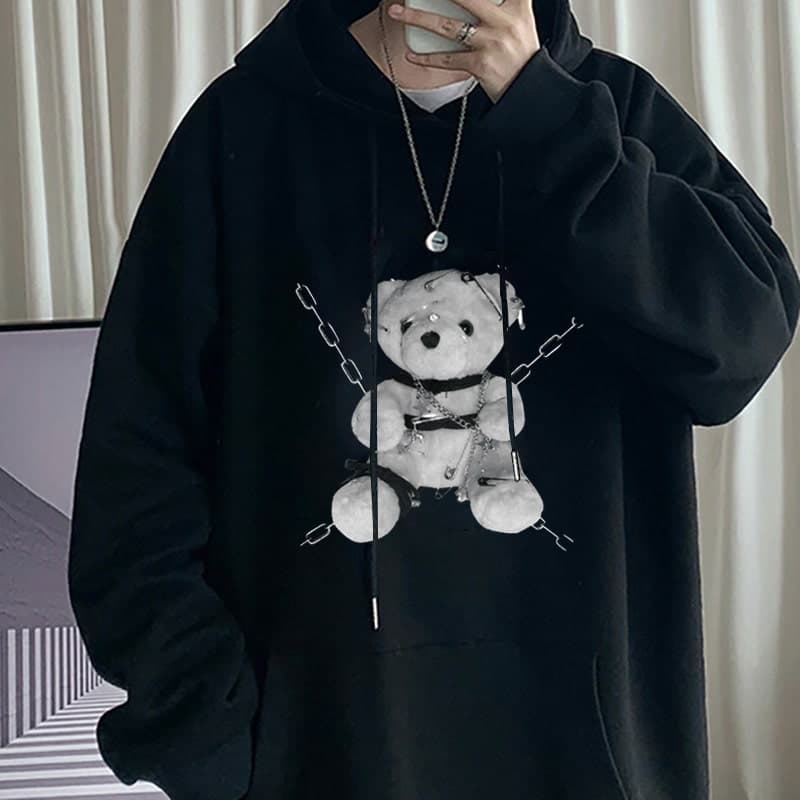 地雷系ファッション クマプリントTシャツ