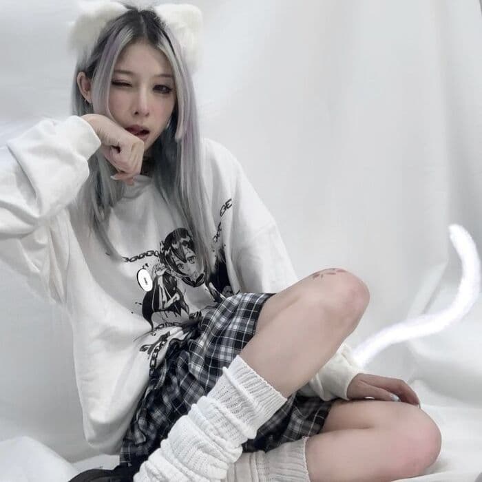 ゴスロリ地雷系プリントTシャツ