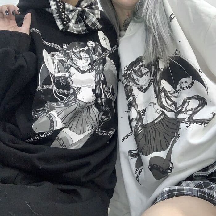 ゴスロリ地雷系プリントTシャツ