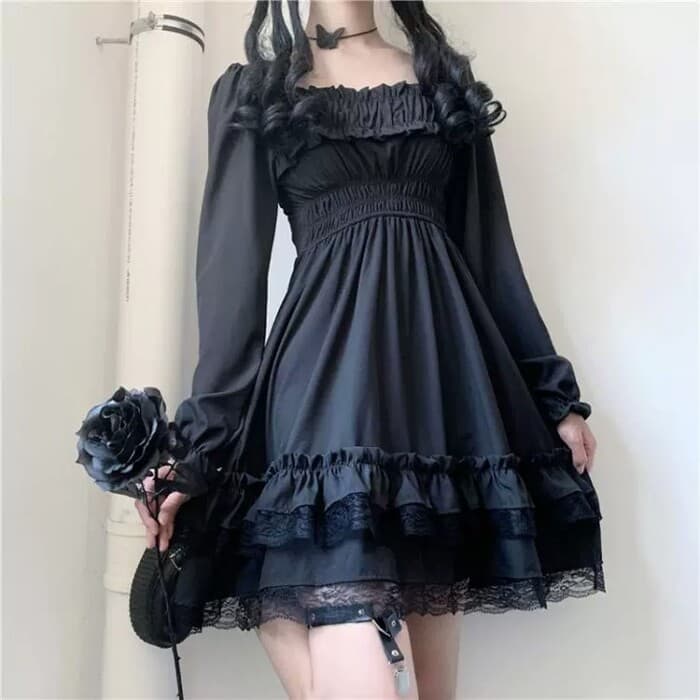 地雷系ファッション ゴシックレトロワンピース