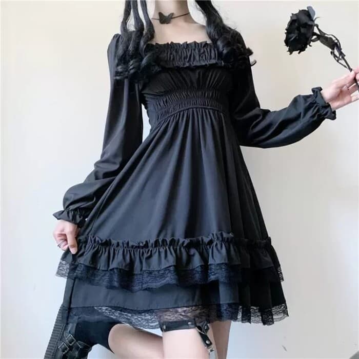 地雷系ファッション ゴシックレトロワンピース