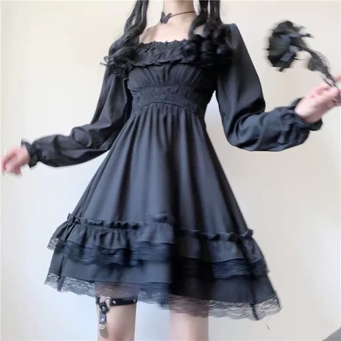 地雷系ファッション ゴシックレトロワンピース