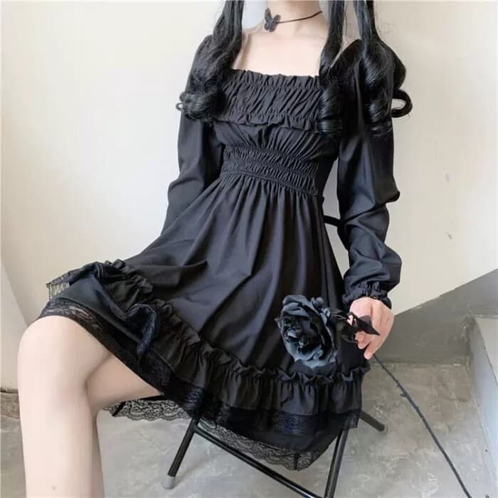 地雷系ファッション ゴシックレトロワンピース