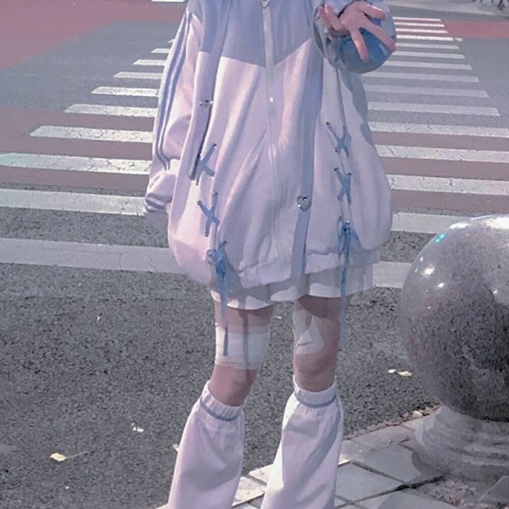 地雷系ファッション ラフオーバーキャットパーカー