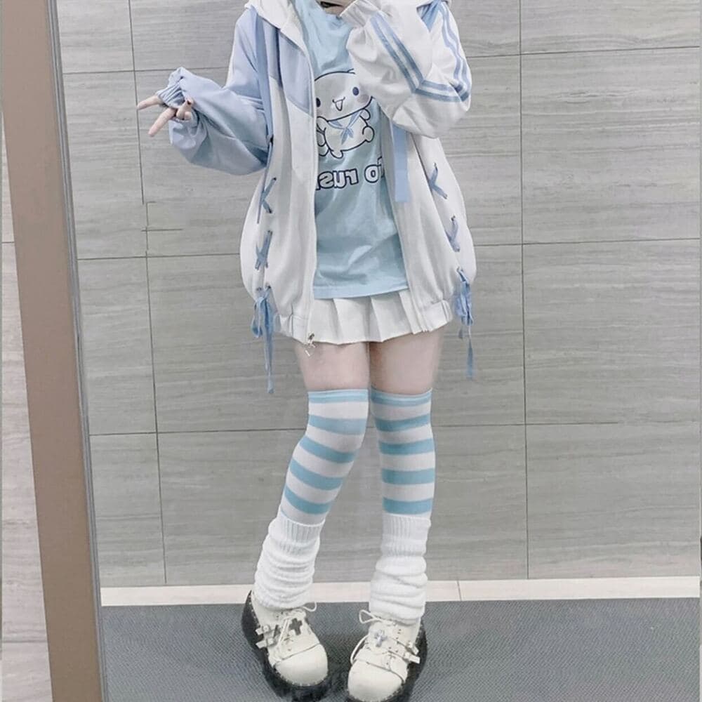 地雷系ファッション ラフオーバーキャットパーカー