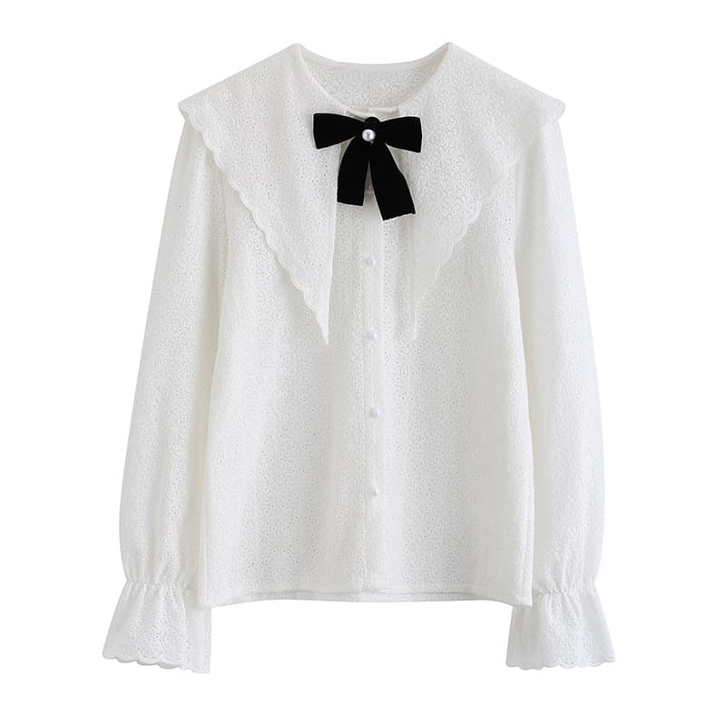 地雷系ファッション 襟付きブラウス+スカートセット