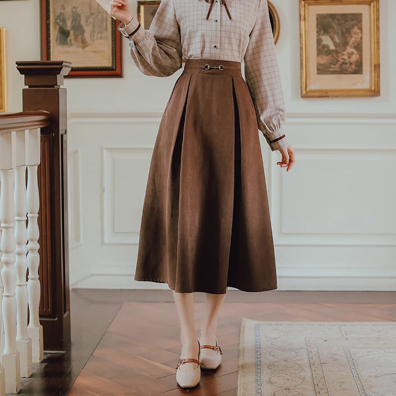 地雷系ファッション ミドル丈シンプルスカート