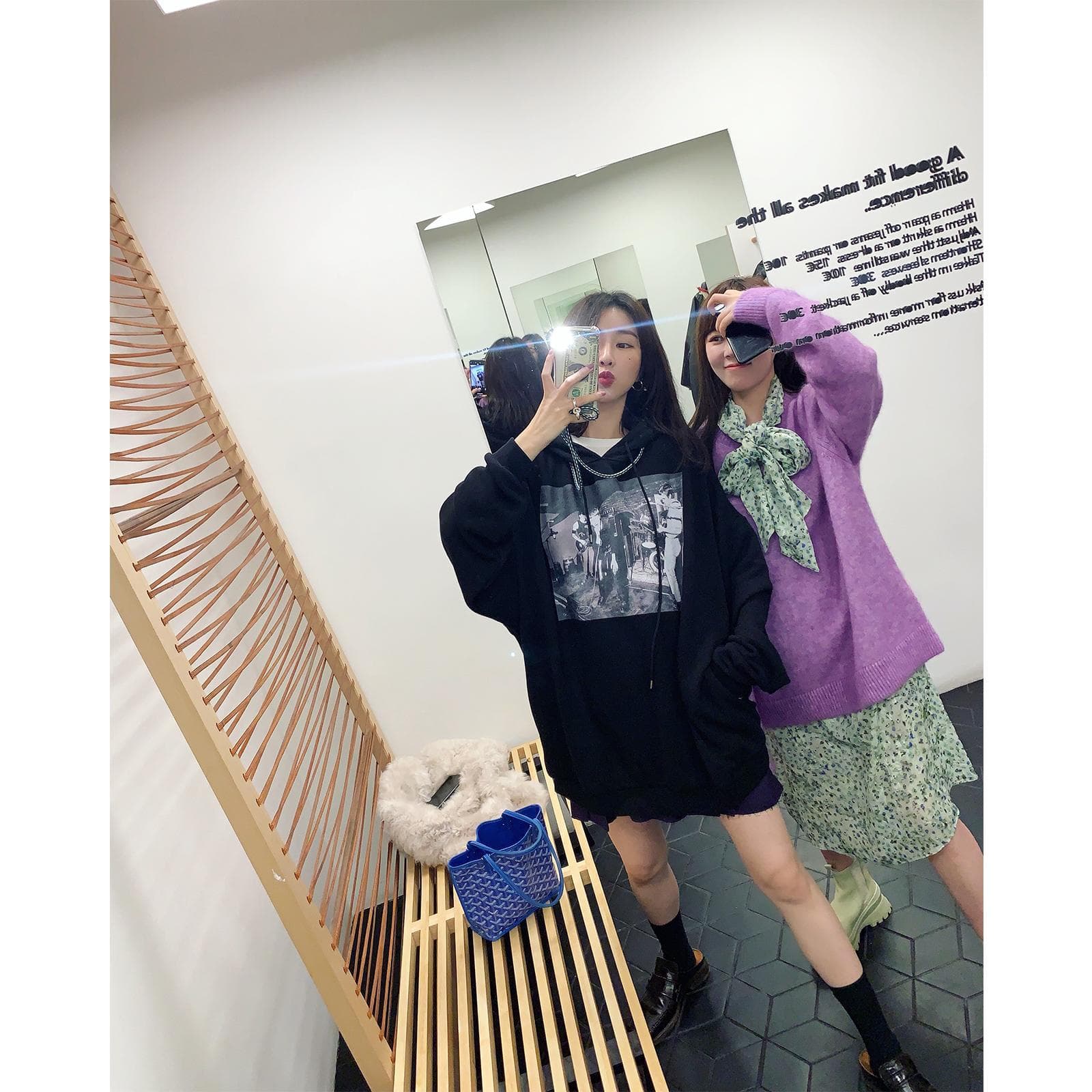 地雷系ファッション ミドル丈ストリート長袖Tシャツ/トレーナー