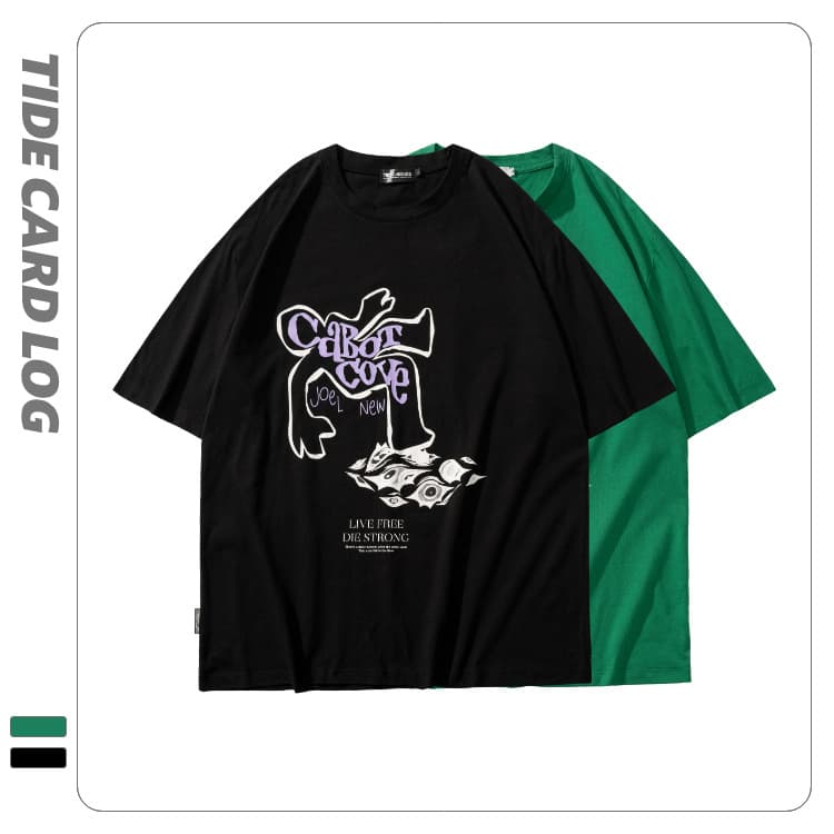 地雷系ファッション ルーズ半袖Tシャツ