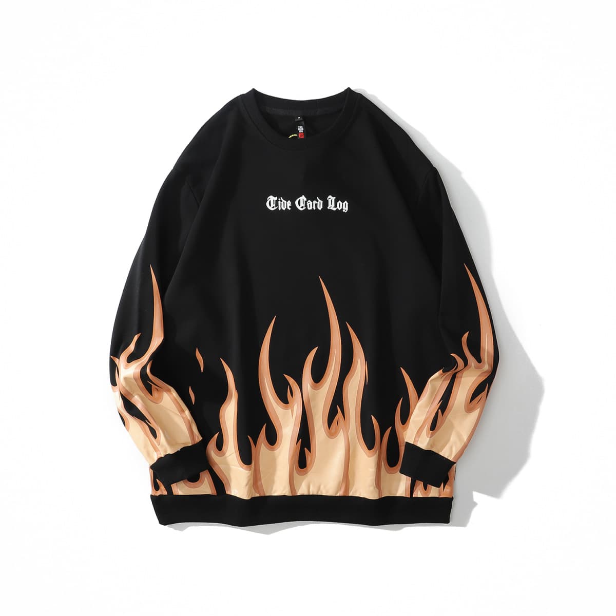 地雷系ファッション ラウンドネックプルオーバー長袖ルーズTシャツ