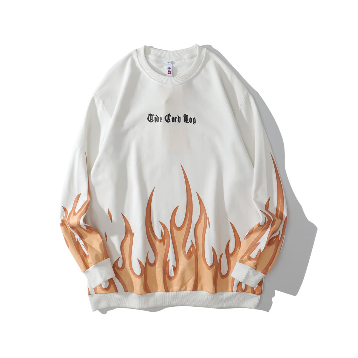地雷系ファッション ラウンドネックプルオーバー長袖ルーズTシャツ