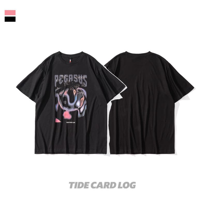 地雷系ファッション ダークルーズ半袖Tシャツ