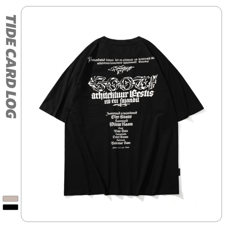 地雷系ファッション ストリート風オーバーサイズ半袖Tシャツ