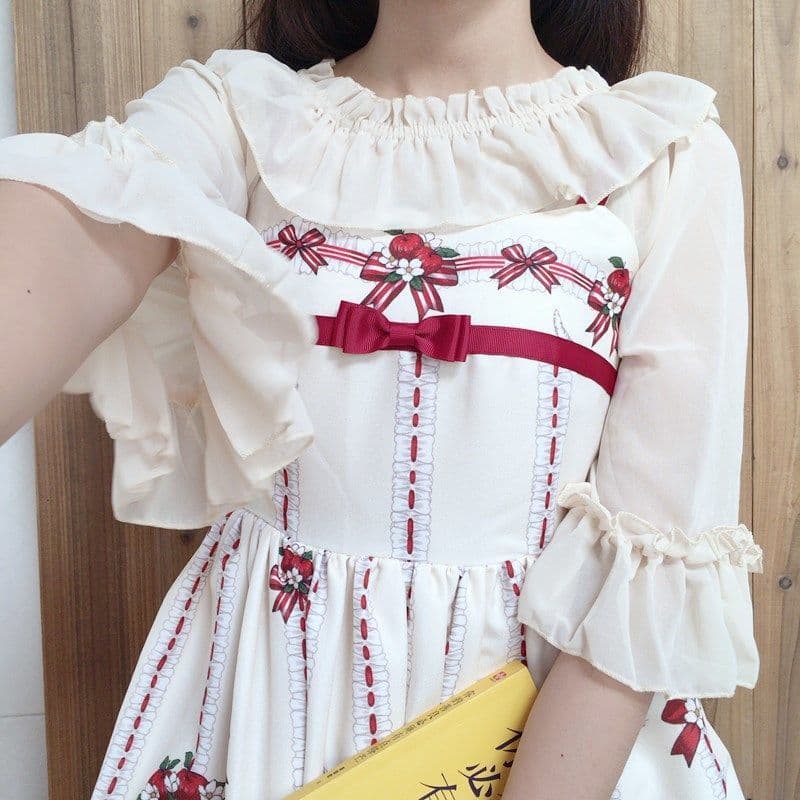 地雷系ファッション 春夏用のロリータシフォンブラウス