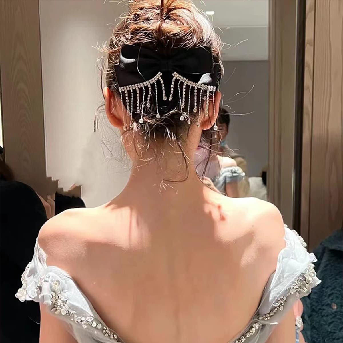 地雷系ファッション エレガント リボンヘアピン