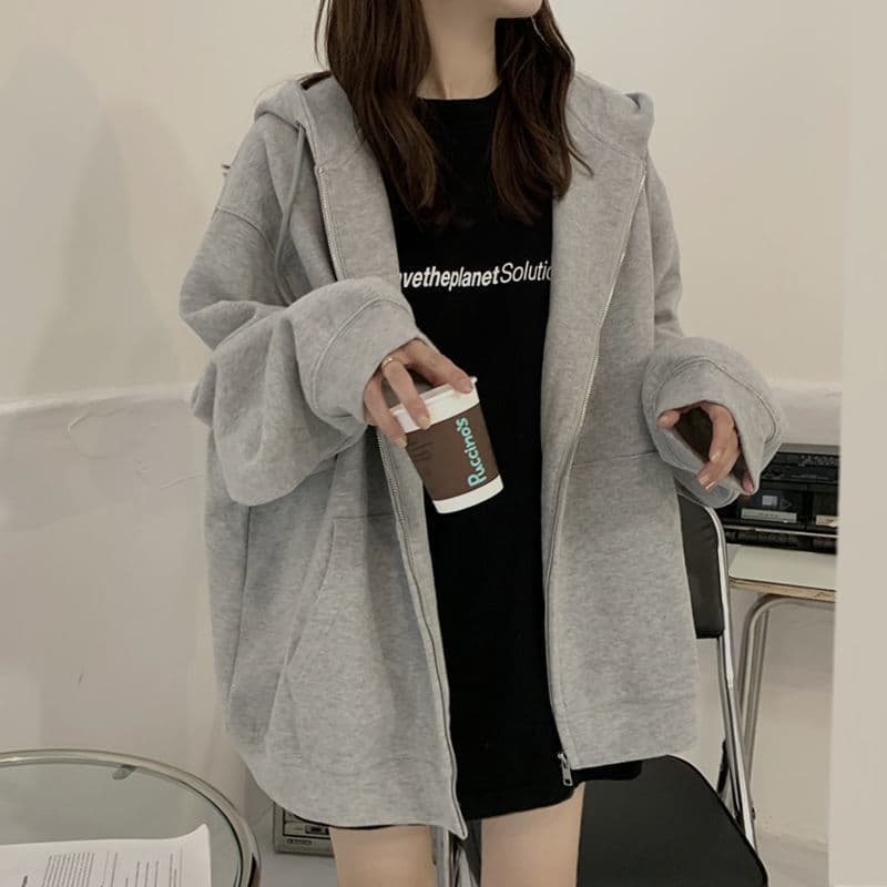 地雷系ファッション ゆるジップパーカー