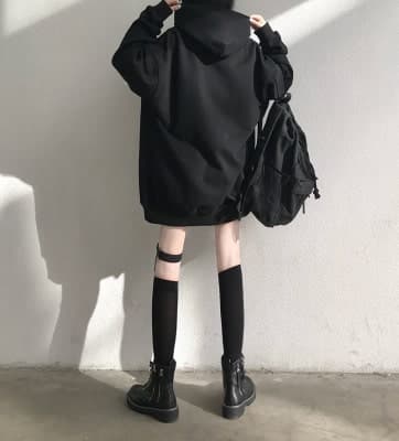地雷系ファッション オープンショルダーパーカー