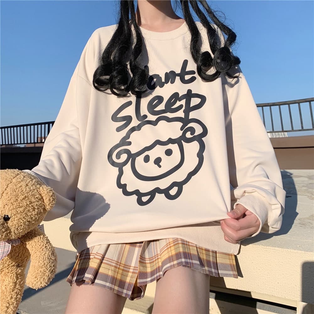 イラストプリント長袖Tシャツ