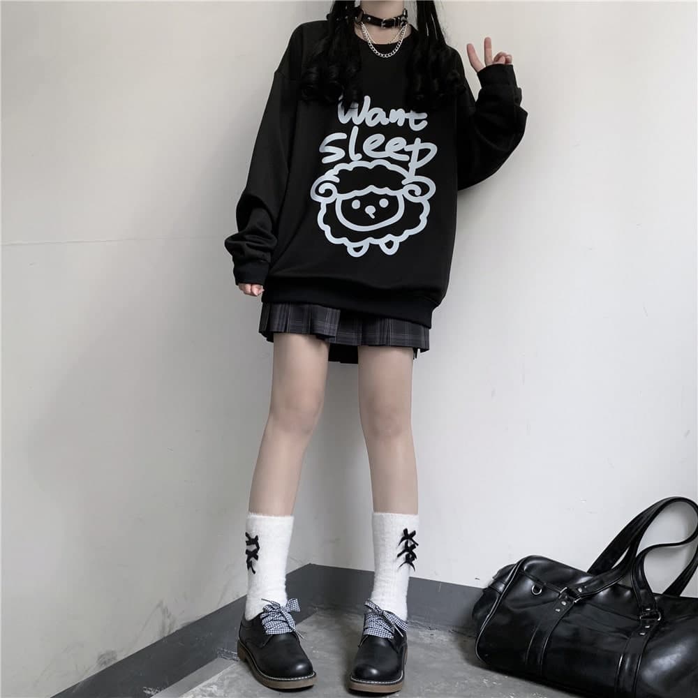 イラストプリント長袖Tシャツ