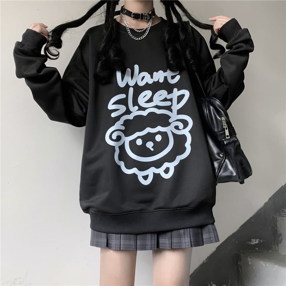 イラストプリント長袖Tシャツ