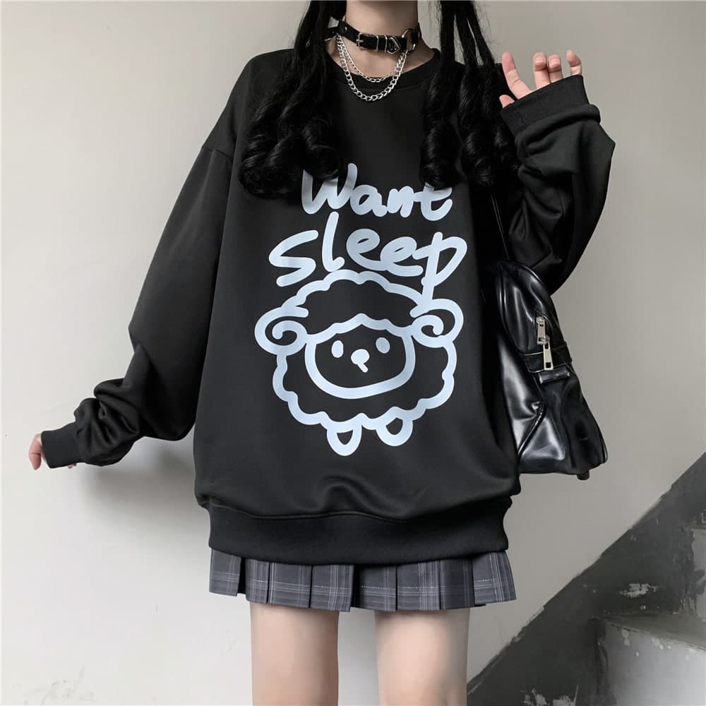 イラストプリント長袖Tシャツ