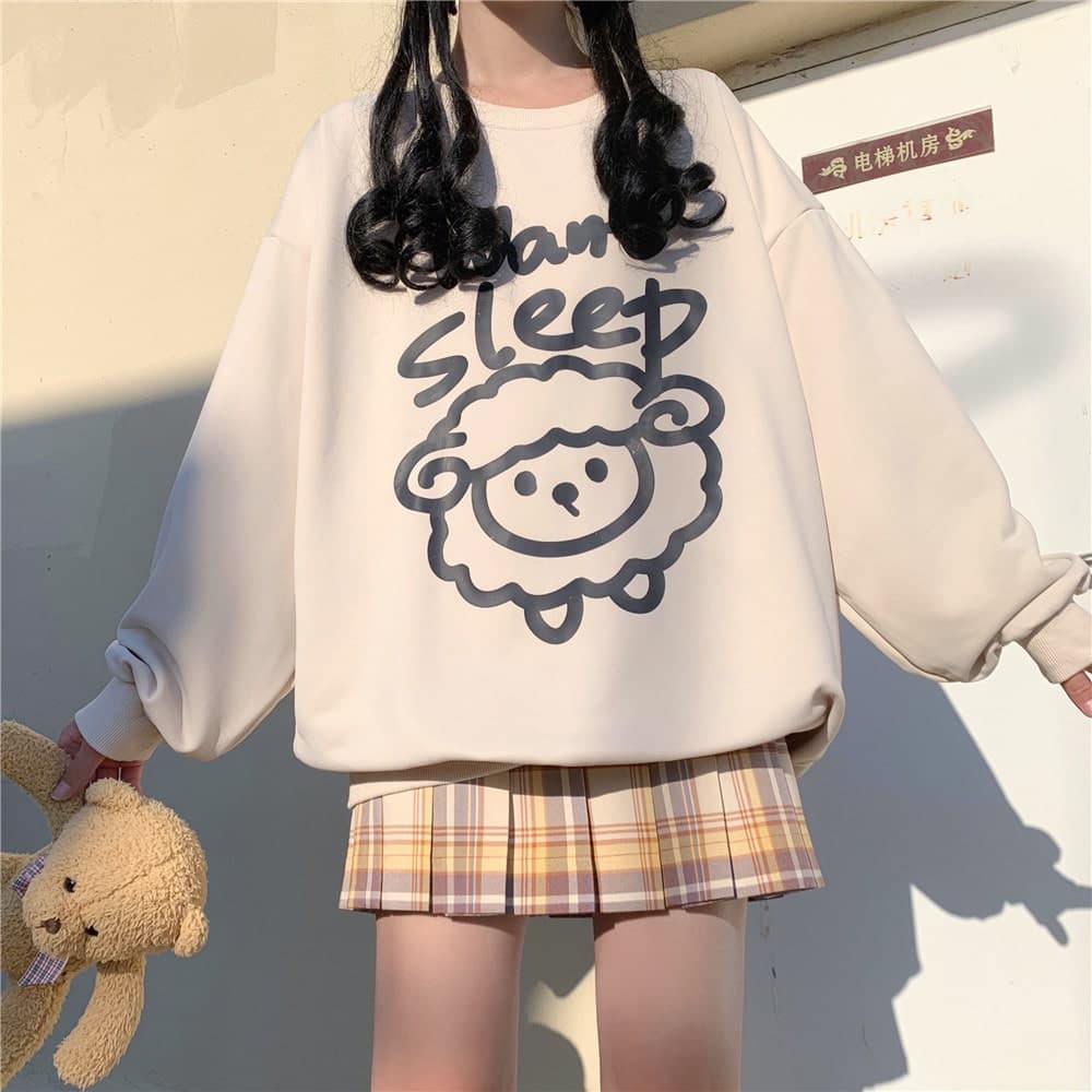 イラストプリント長袖Tシャツ