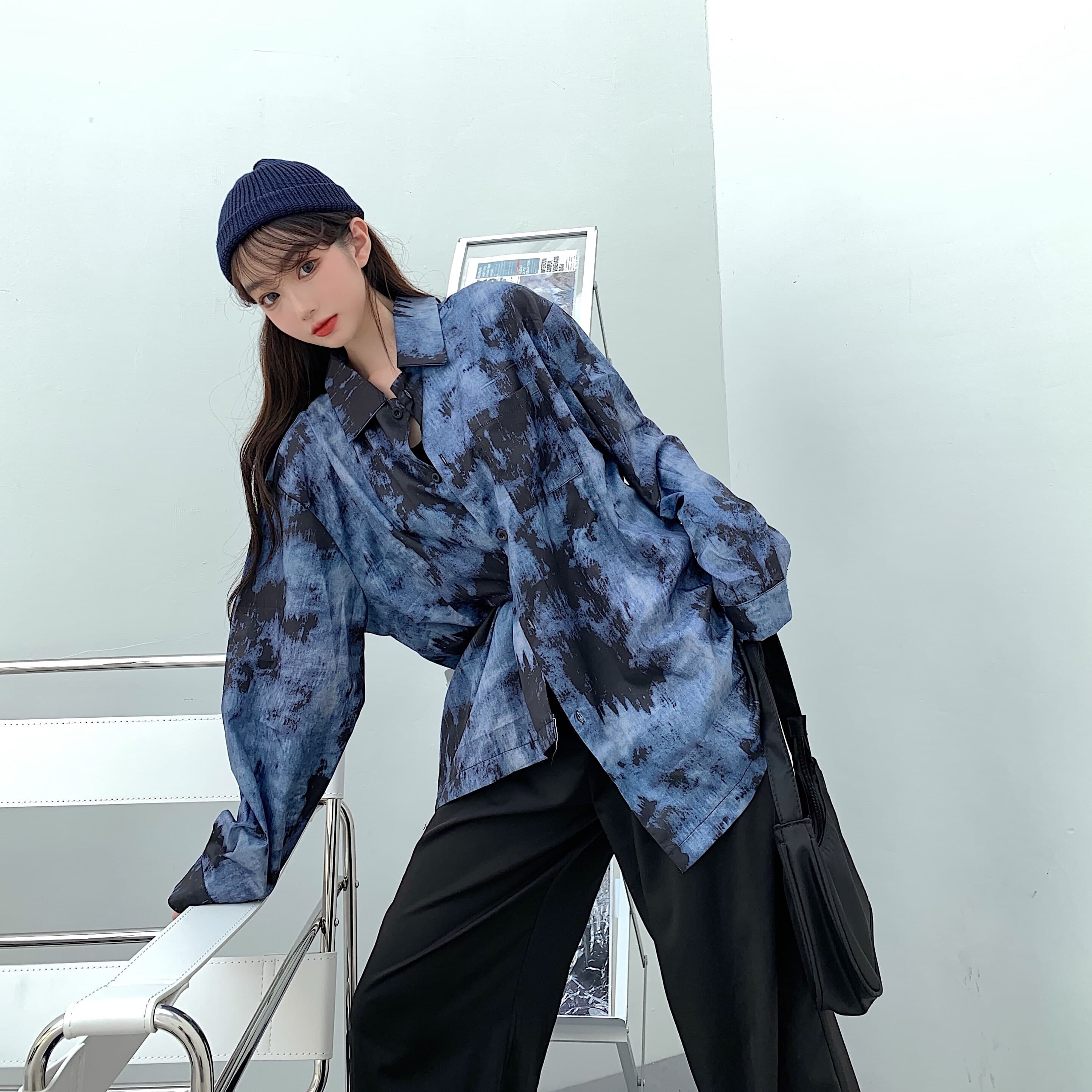 地雷系ファッション 香港系長袖シャツ