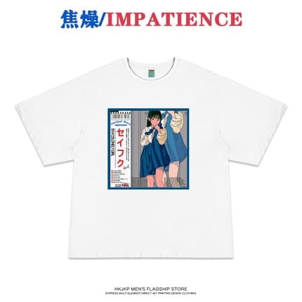 地雷系ファッション アニメ風カジュアルTシャツ