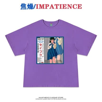 地雷系ファッション アニメ風カジュアルTシャツ