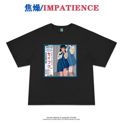 地雷系ファッション アニメ風カジュアルTシャツ
