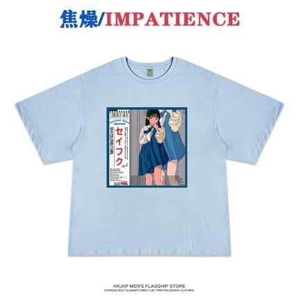 地雷系ファッション アニメ風カジュアルTシャツ