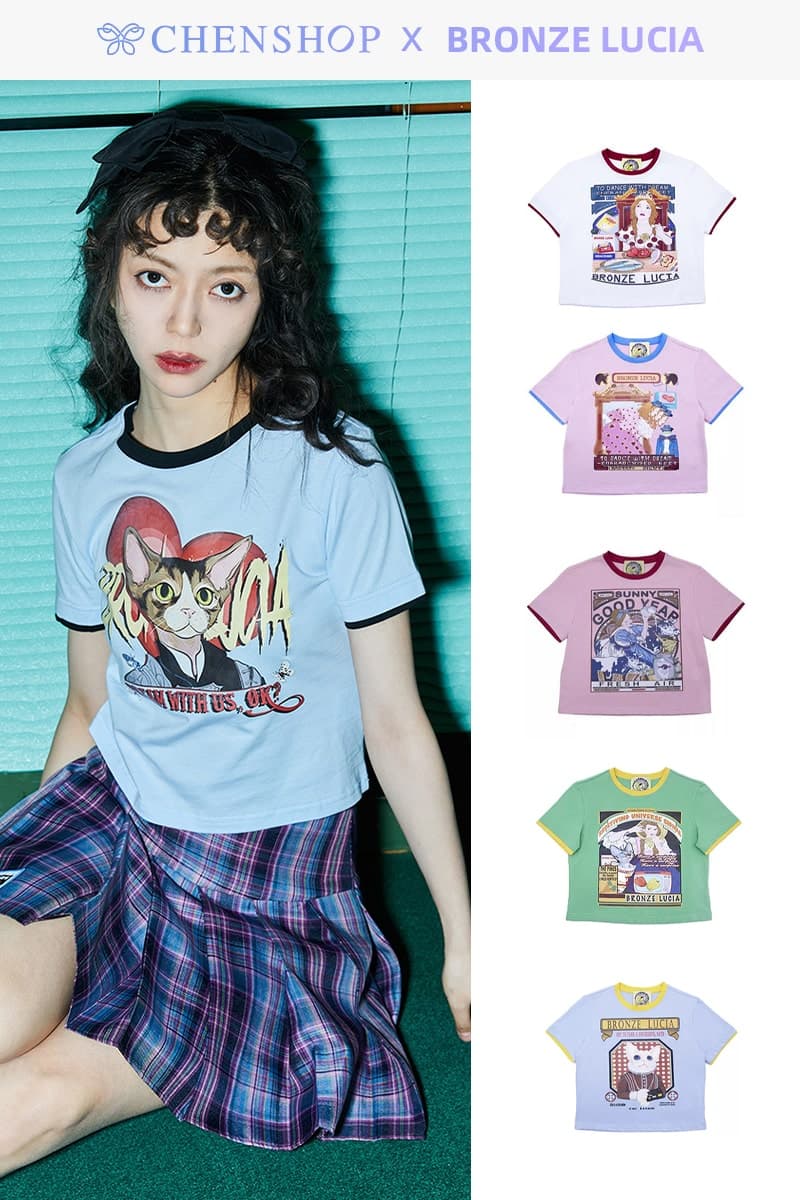 地雷系ファッション ラウンドネックのTシャツ