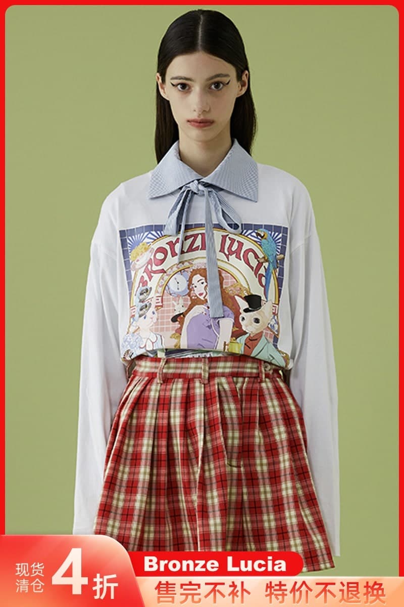 地雷系ファッション オリジナルグラフィックイラスト入りTシャツ