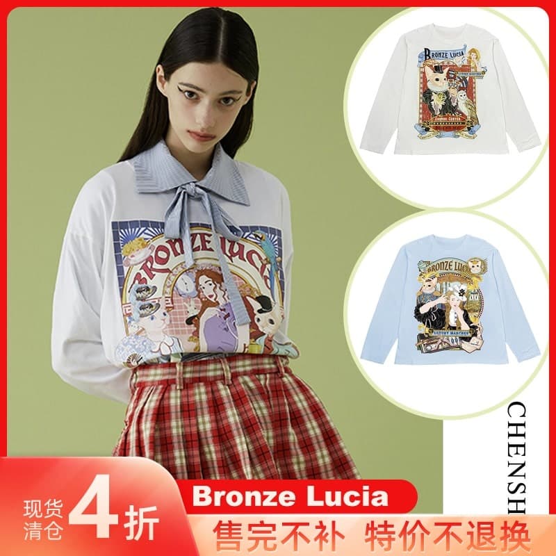 地雷系ファッション オリジナルグラフィックイラスト入りTシャツ