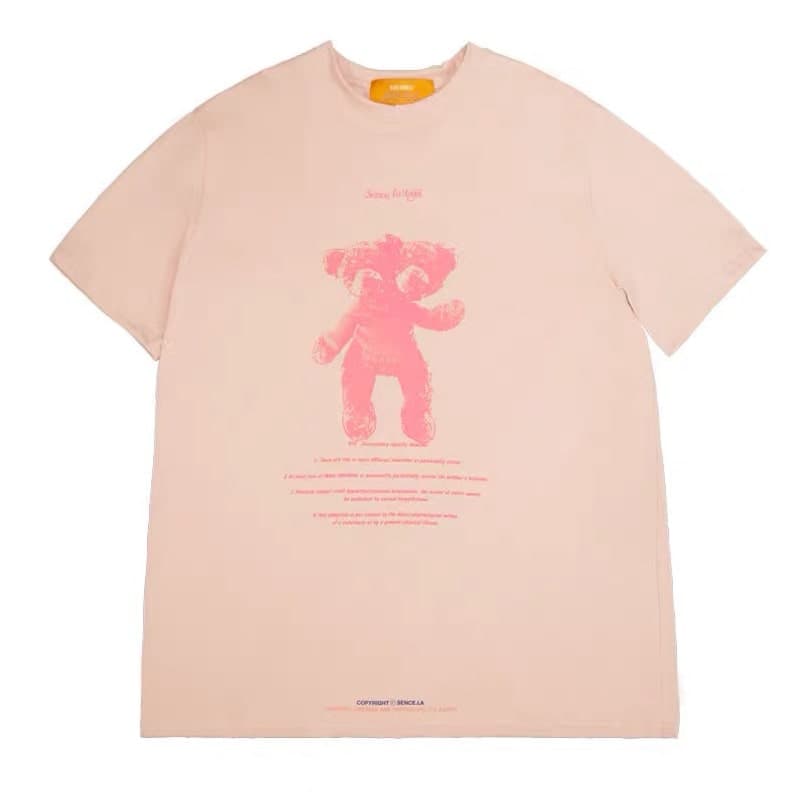 地雷系ファッション テディベア風ヒップホップTシャツ