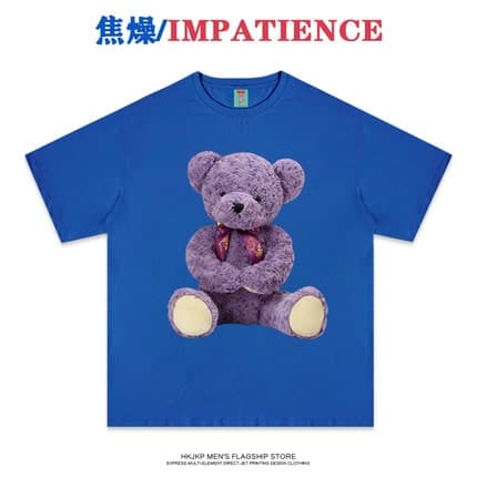 地雷系ファッション テディベアのイラストが特徴的なTシャツ