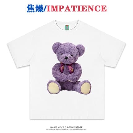 地雷系ファッション テディベアのイラストが特徴的なTシャツ