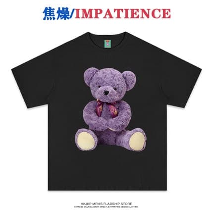 地雷系ファッション テディベアのイラストが特徴的なTシャツ