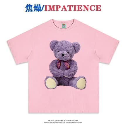 地雷系ファッション テディベアのイラストが特徴的なTシャツ